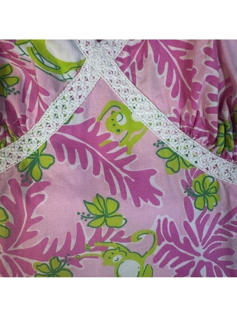 Lilly Pulitzer Women's Mommy & Me Monkey Print Sleeveless Cotton Dress Size 10 - Picture 11 of 16